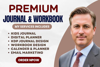 create amazing kdp journal design digital planner and workbook design with canva