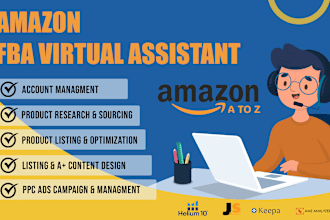 be your amazon fba virtual assistant, account manager, ppc campaign, private VA