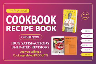design your cookbook, ebook, or recipe book formatting, cookbook ghostwriter