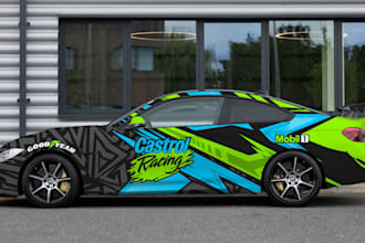 create professional racing car wrap design
