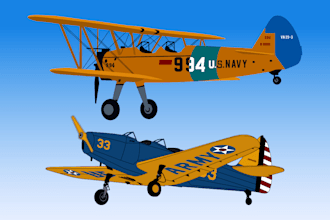 draw your aircraft, airplane, helicopter into a vector illustration