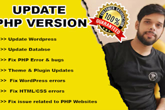 upgrade PHP website to 8, latest version, update plugins