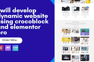 develop dynamic website using crocoblock and elementor pro