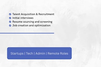 be your professional remote HR recruiter, talent acquisition specialist