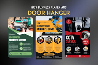design door hanger, flyer, postcard, poster roofing cleaning painting design etc