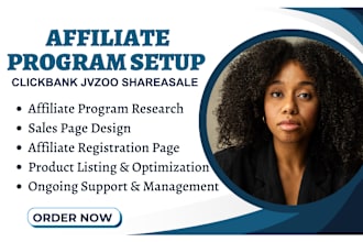setup your affiliate program on clickbank jvzoo shareasale