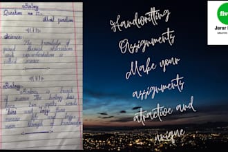 write handwritten assignments, lertters and greeting cards