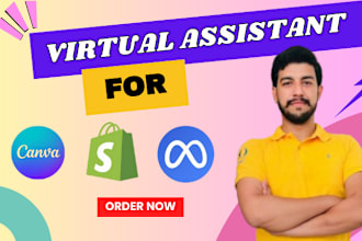 virtual assistant canva, shopify and social media