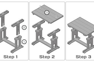 do custom isometric illustrations for instruction manual
