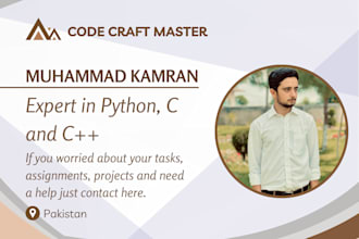 do tasks assignments projects related to c language and python