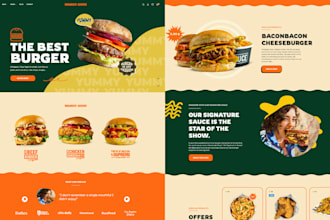 design food takeaway, cafe, online food ordering  website for your brand