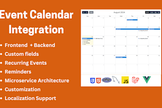 integrate a custom event calendar into your project