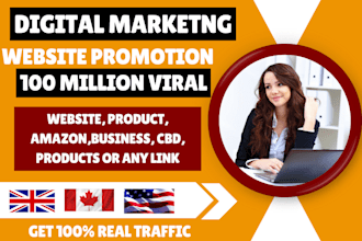 advertise and promote website, temu, ebay, amazon  product or any link