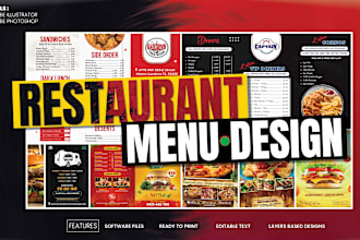 design a menu card, restaurant menu, menu design, food menu flyer, food banner