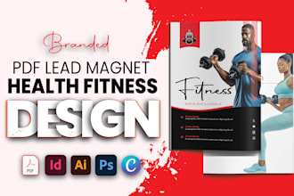 design health fitness ebook pdf lead magnet canva workbook workout plan guide