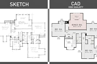 convert pdf, sketch, image or blueprint to autocad, cad, dwg