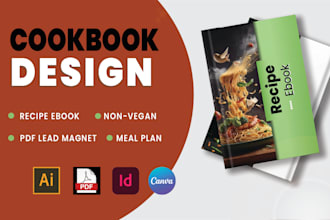 design cookbook format recipes book, nutritional diet canva ebook meal plan