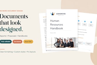 format and design polished ms word reports, proposals and documents