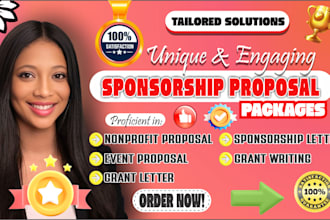 write, design sponsorship proposal, letter package, pitch deck, nonprofit event