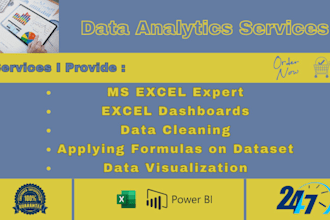 do data cleaning, excel formulas, pivot table and dashboard