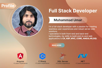 full stack developer asp dot net mvc core angular sql etc
