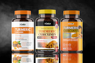 do product label design, supplement label with 3d mockup