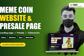 create meme coin website and crypto token presale website