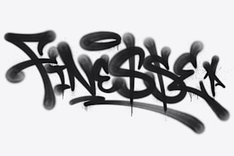 hand draw graffiti sprayed tag or logo