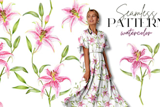 design a beautiful seamless pattern in watercolor