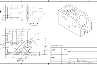 create 2d drawing, technical drawing, or engineering drawing