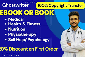 ghostwrite health and fitness, physiotherapy, and medical ebooks, ebook writer