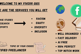 write reports, case studies research on racism, equity, diversity inclusion