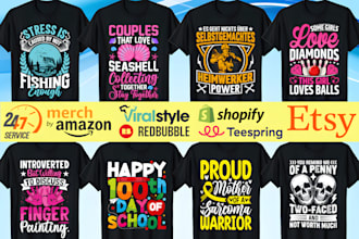 create custom trendy typography designs for t shirt
