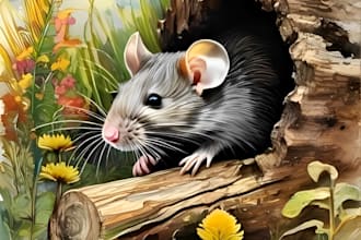 create watercolor children book illustrations and book cover