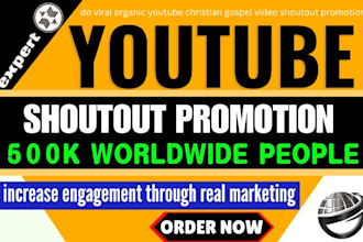 do viral organic youtube christian gospel video shoutout promotion