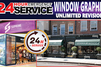 design modern shop front window graphic design signboards,
