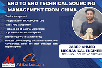 perform technical sourcing for you in alibaba and madeinchina