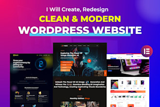 create, copy, or redesign wordpress website, landing pages with elementor pro
