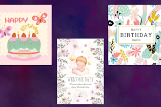 design custom cute greeting and postcards for all occasions