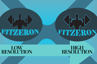 convert low quality blurry logo into high resolution vector