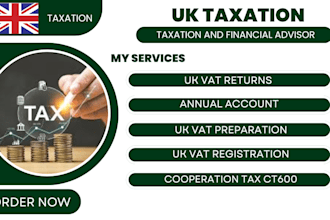 be UK accountant for UK company accounts, UK tax, vat, UK tax return, ct600