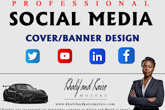 design youtube banner, facebook, twitter, linkedin cover logo