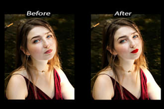 do retouching, editing, color correction, skin or face
