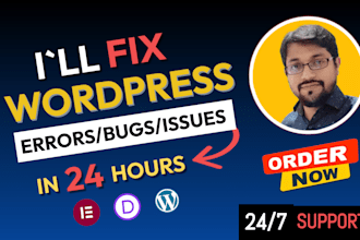 fix wordpress issues, bugs, errors, elementor pro expert