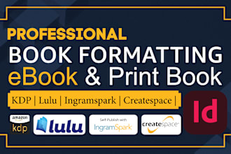 do ebook, paperback book formatting for amazon KDP
