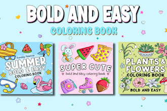 create a bold and easy coloring book for amazon KDP