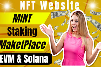 build nft minting and staking website and nft marketplace on evm, sui