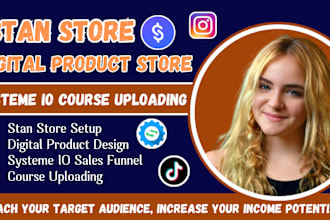 stan store setup, instagram, tiktok stan store setup,systeme io course uploading