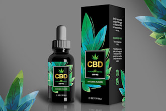 create cbd, vape, cannabis, hemp box packaging label design