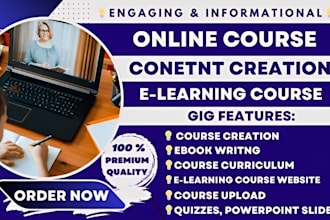 create course content, ebook online course, online course creation on teachable